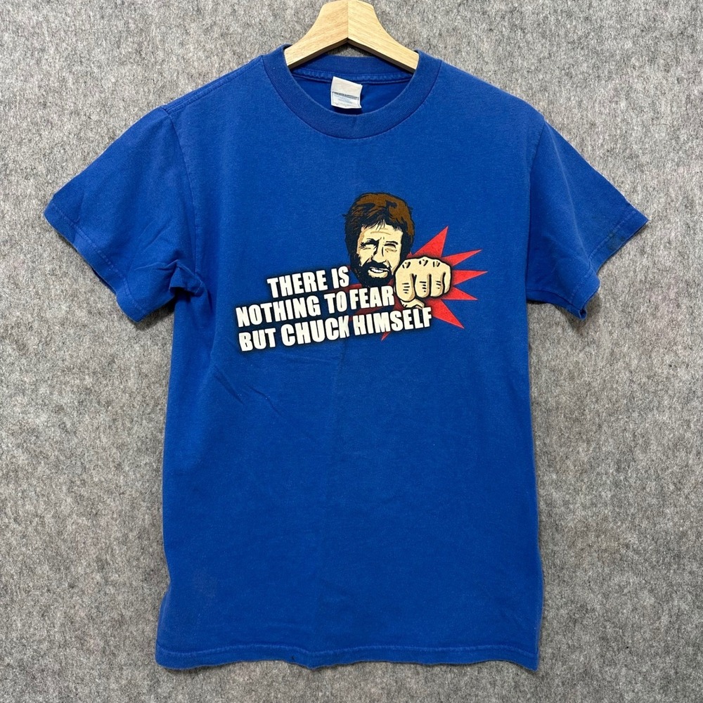 Vintage Tennessee River Chuck Norris Graphic 90s T Shirt Blue Mens Size Small‎